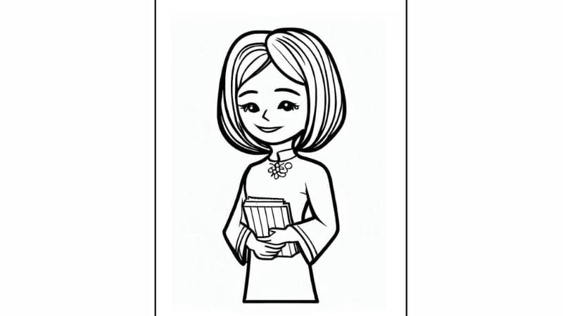 Khơi gợi sáng tạo cùng bé tập tô màu cô giáo