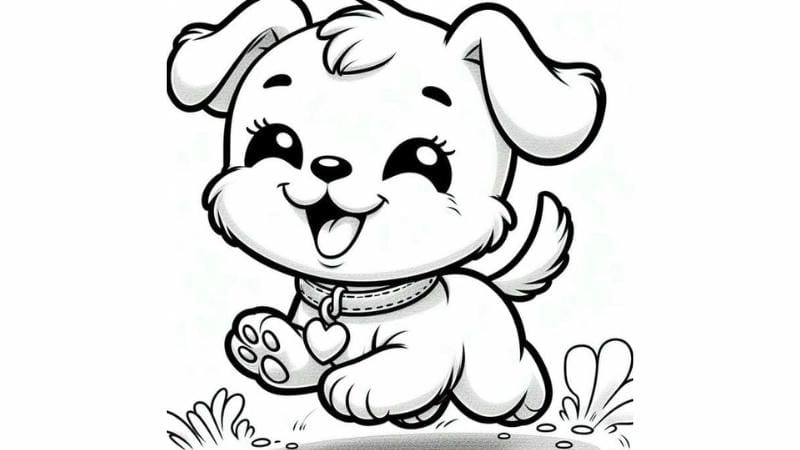 Bé vui học với chủ đề tô màu chó sinh động