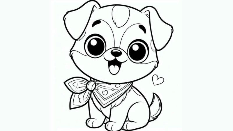 Tuyển tập ảnh tô màu chó con ngộ nghĩnh