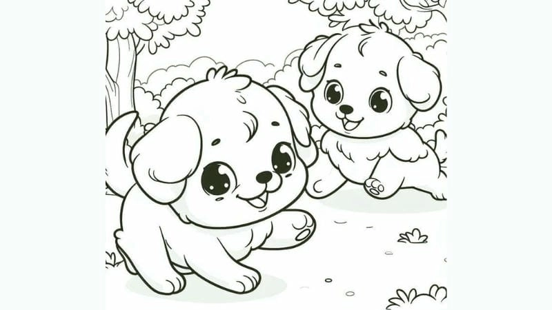 Giải trí nhẹ nhàng với tô màu chú chó