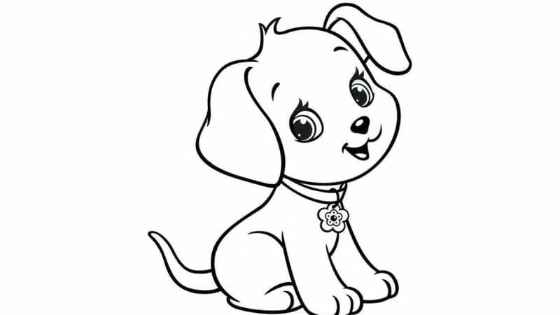 Bé sẽ mê mẩn với tô màu con chó cute