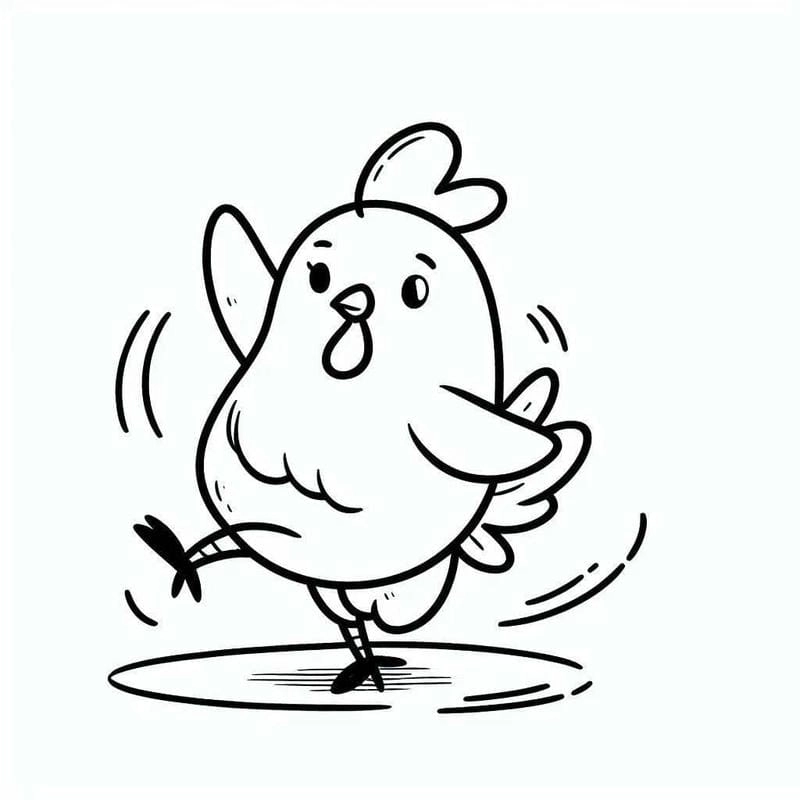 Hình ảnh tô màu con gà con sinh động cho bé tập tô