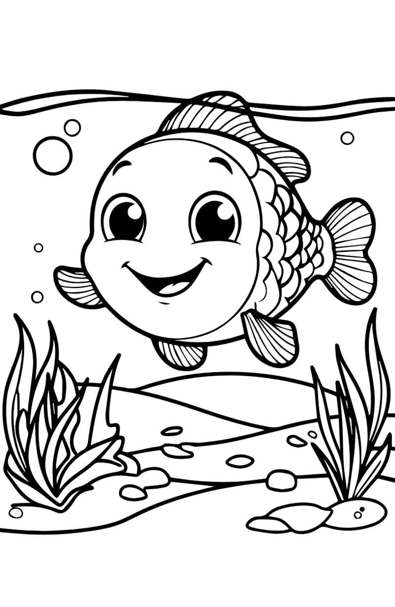 Khám phá tranh tô màu con vật sống dưới nước cực dễ thương