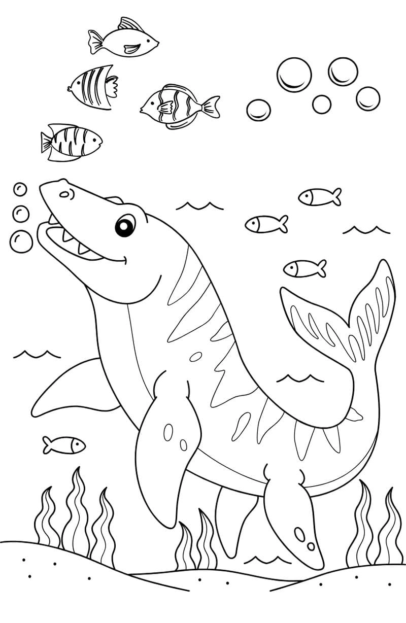 Bé tự tô với tranh rỗng con vật sống dưới nước thú vị