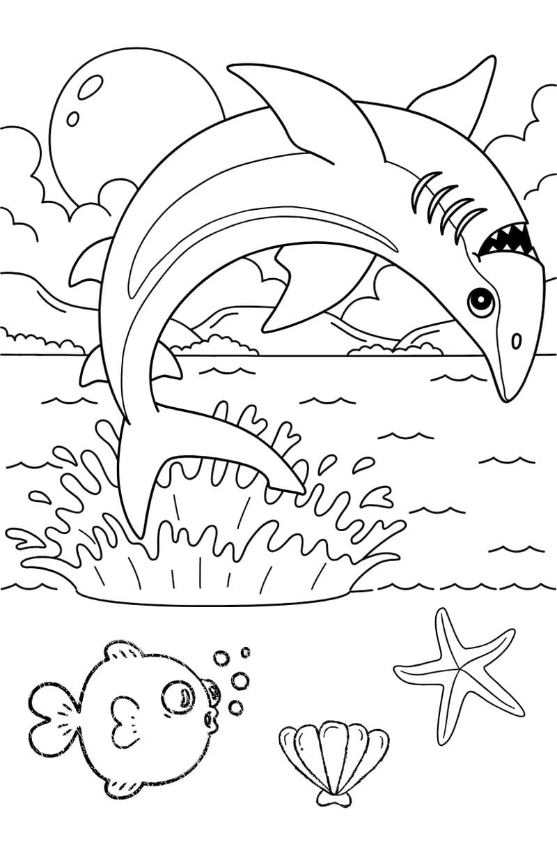 Bé học vui với tranh tô màu con vật dưới nước