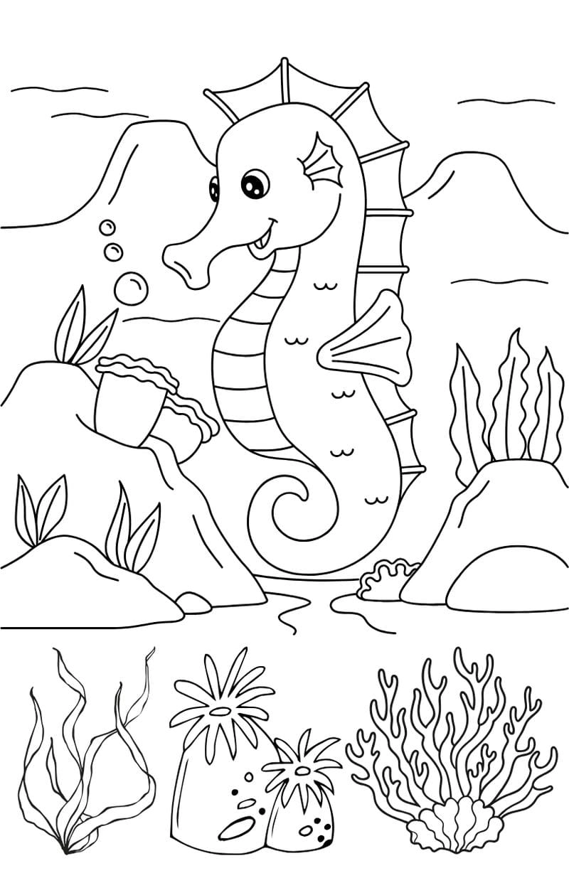 Tải ngay hình ảnh tô màu con vật sống dưới nước đẹp nhất