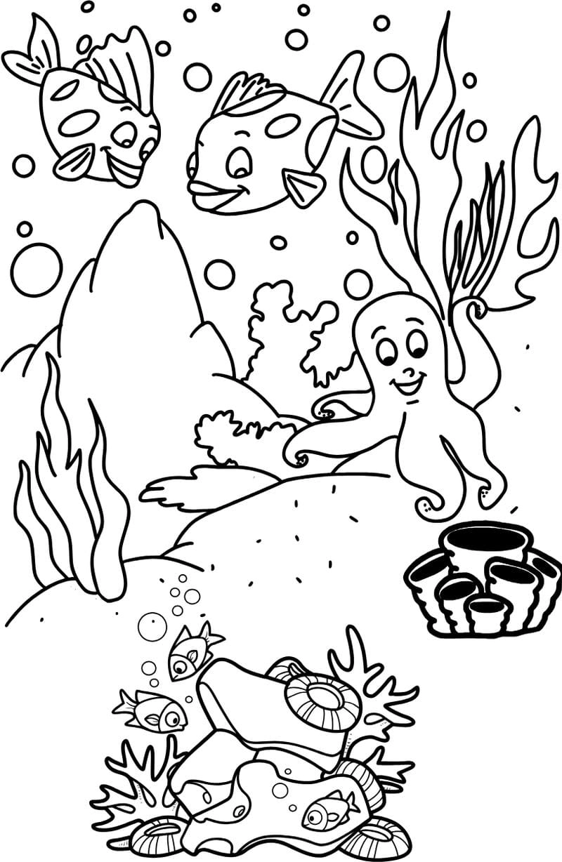 Bộ sưu tập to mau con vat duoi nuoc siêu dễ thương