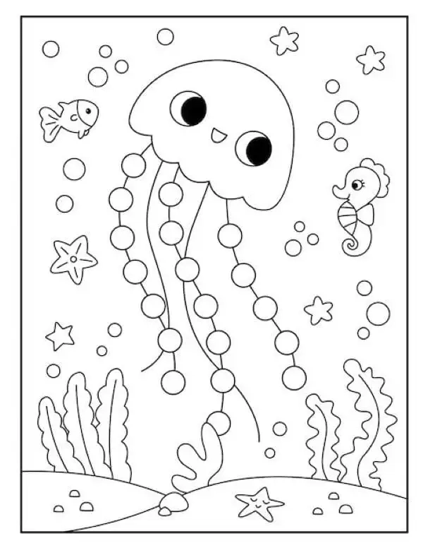 Giúp bé vui học với tranh tô màu con vật sống dưới nước