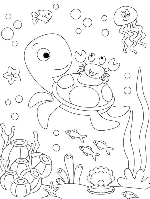 Bộ sưu tập tranh tô màu con vật sống dưới nước 