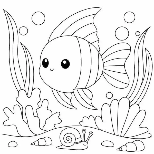 Bé khám phá đại dương với tranh tô màu con vật sống dưới nước