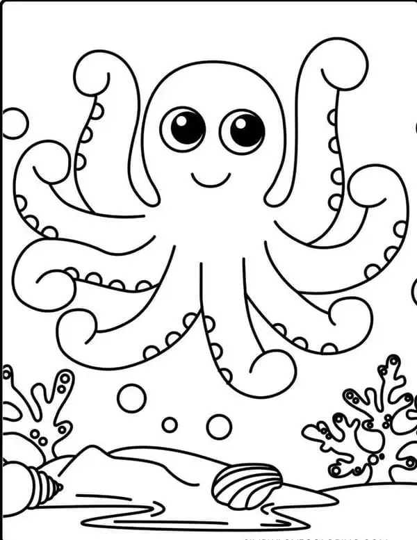 Cùng bé khám phá tranh tô màu các con vật sống dưới nước