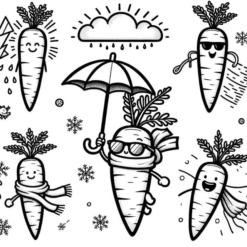 Bé học nhanh hơn với hình ảnh củ cà rốt cho trẻ tô màu