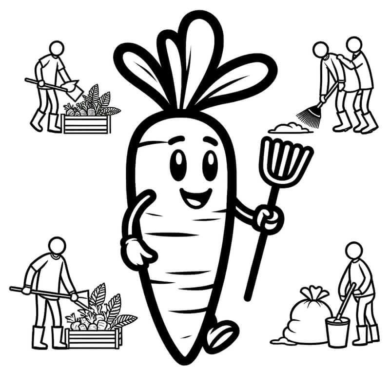 Tăng hứng thú học tập với tô màu quả cà rốt dễ thương