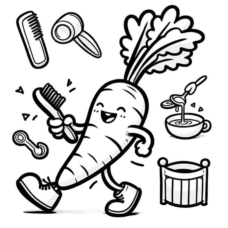 Tải ngay bộ tranh rỗng tô màu củ cà rốt miễn phí