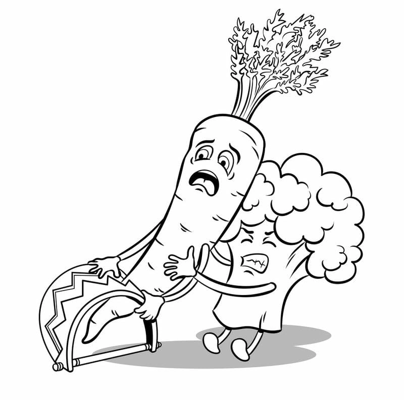 Bé mê tít carrot tranh tô màu củ cà rốt dễ thương