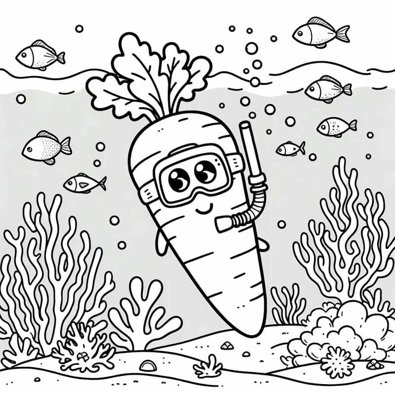 Thử ngay tranh tô màu quả cà rốt cho bé vui học