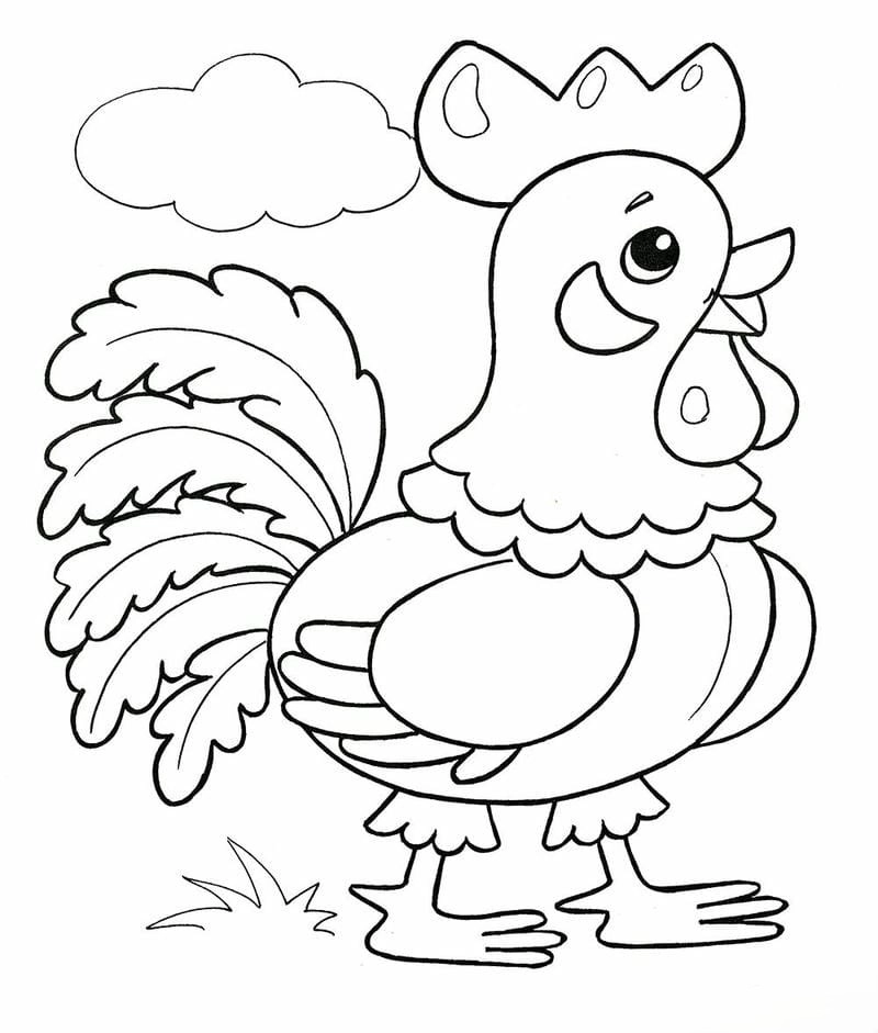 Cùng bé khám phá tranh con gà tô màu