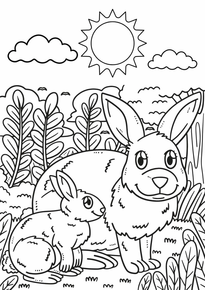 Bé tập tô với bé tô màu con thỏ đáng yêu