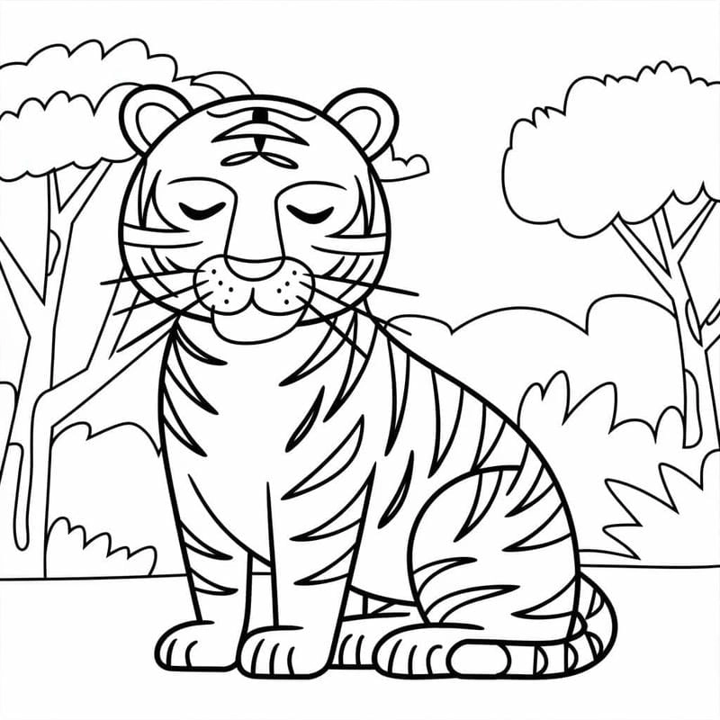 Kích thích trí sáng tạo với tranh con hổ tô màu