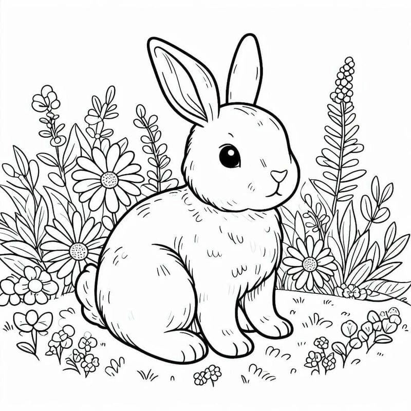 Bé yêu thích bộ tranh con thỏ cho trẻ tô màu