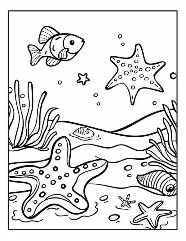 Khám phá sinh vật biển qua tranh tô màu động vật biển