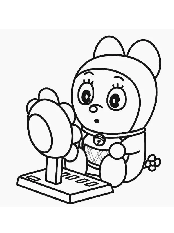 Bé thích thú với tranh tô màu doremi và tô màu đô rê mon