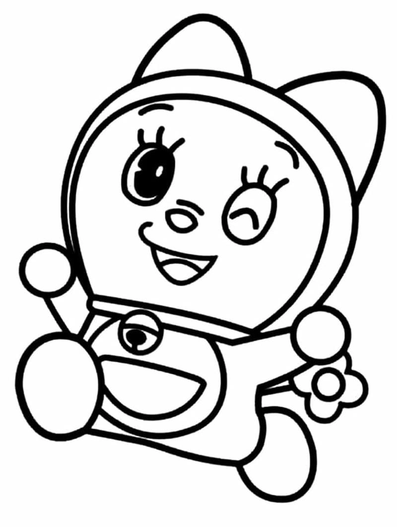 Bé tô màu đô rê mon phát triển tư duy