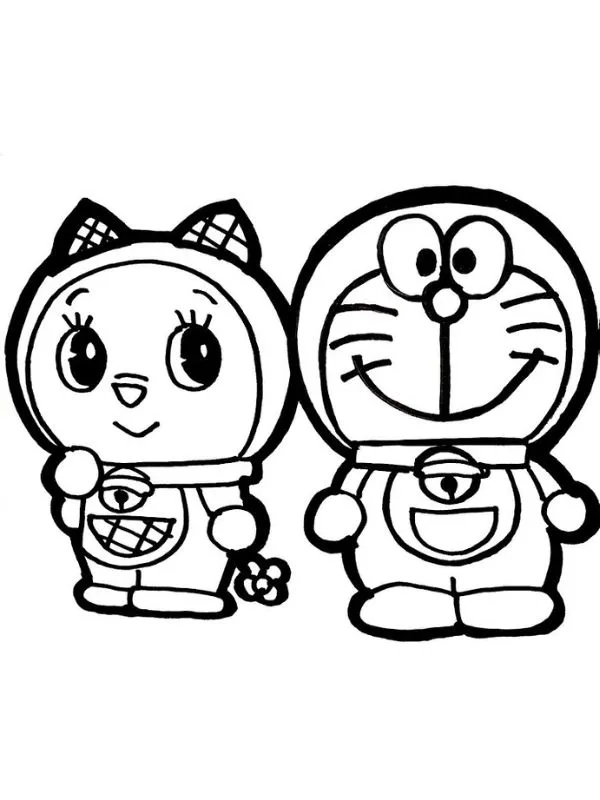 Hình ảnh tô màu đô rê mon đa dạng sắc màu