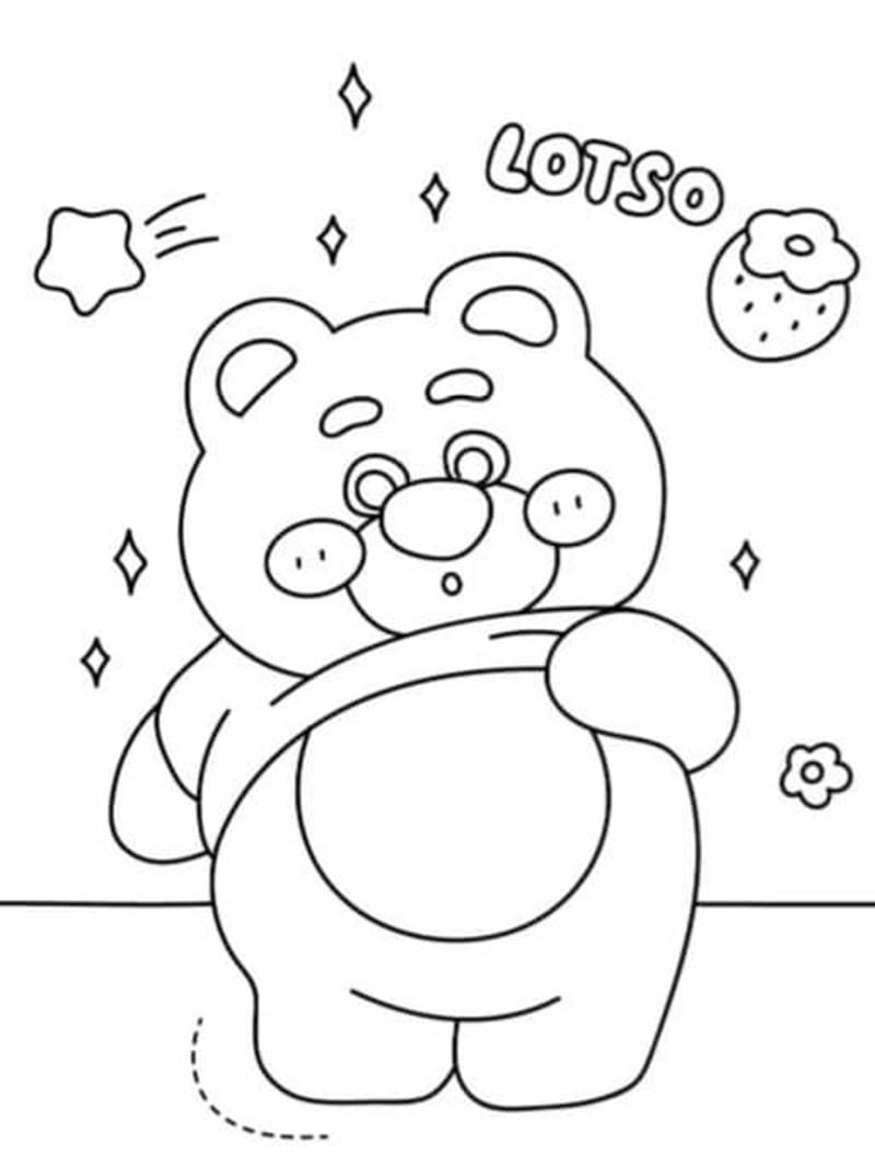 Bé thích mê tranh tô màu gấu dâu lotso