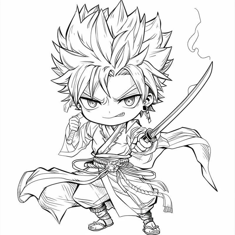 Sáng tạo cùng bé với ảnh tô màu goku
