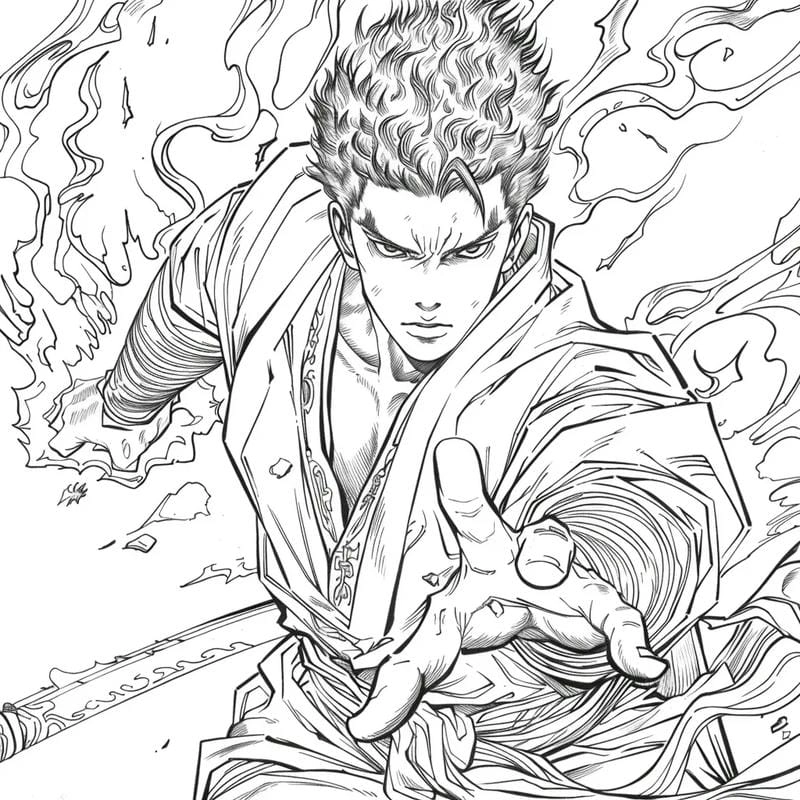 Tổng hợp tranh tô màu anime gojo đẹp chuẩn phong cách Nhật