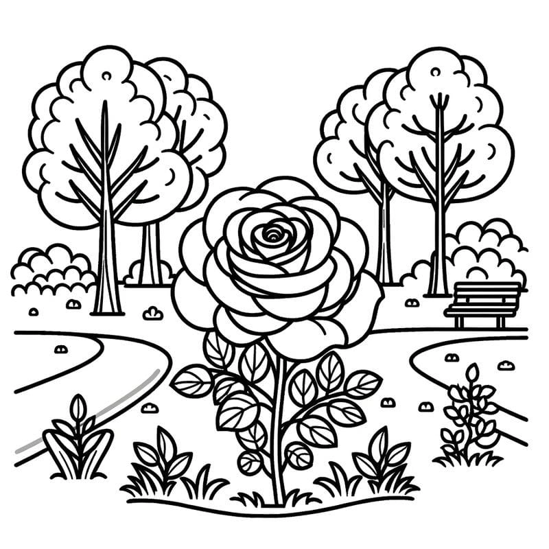 Bé sáng tạo với tranh hoa hồng tô màu độc đáo