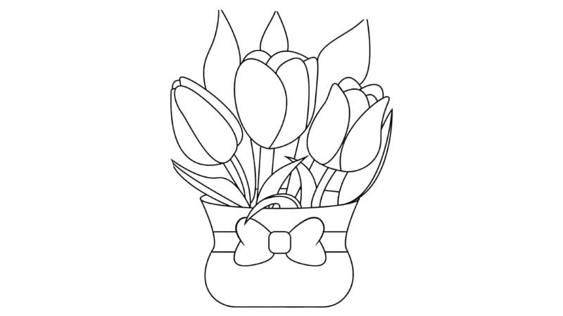 Bé yêu thích vẽ vườn hoa tulip qua tranh tô màu hoa tulip