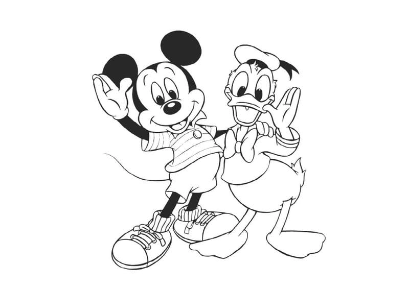 Mẫu mới đẹp hình chuột mickey tô màu