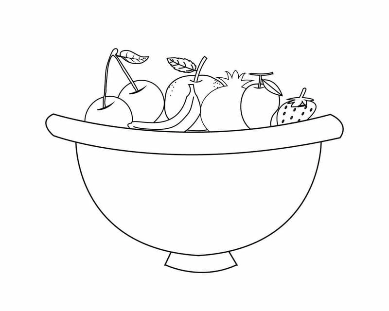 Khám phá tranh tô màu mâm ngũ quả ngày tết cho bé