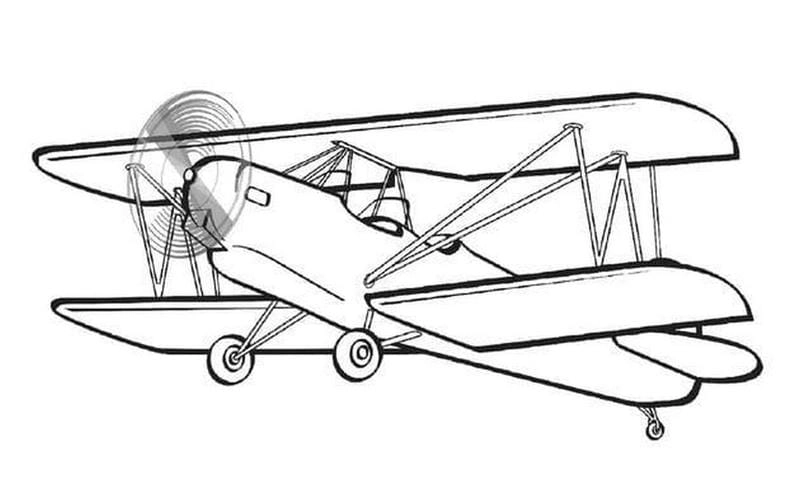 Tải ngay hình ảnh tô màu máy bay đơn giản