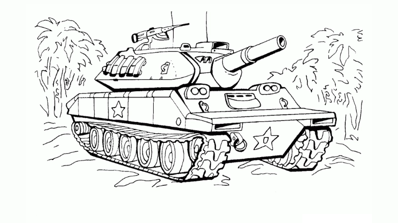 Bé mê chiến đấu với tranh tô màu xe tăng kb 44