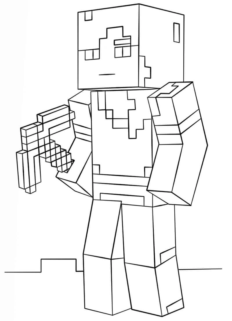 Bé thỏa sức sáng tạo với tranh tô màu minecraft slenderman