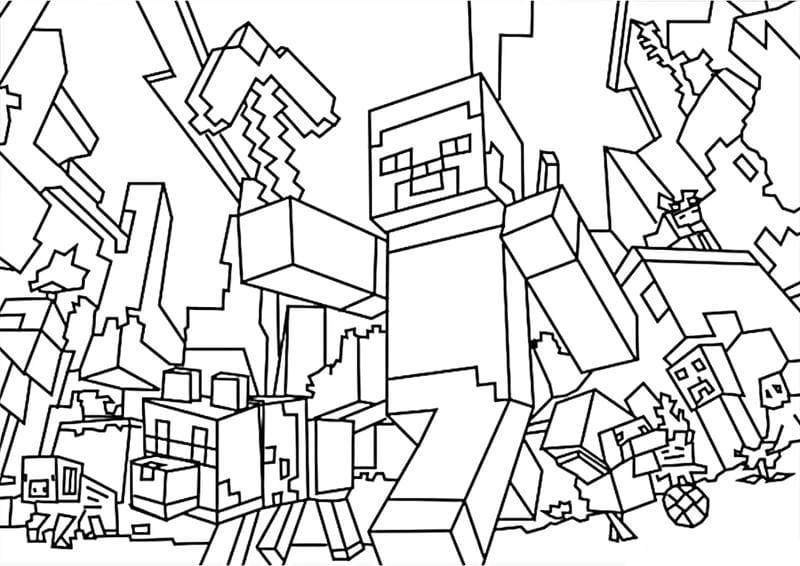 Bộ sưu tập minecraft tô màu cho bé thỏa sức vẽ