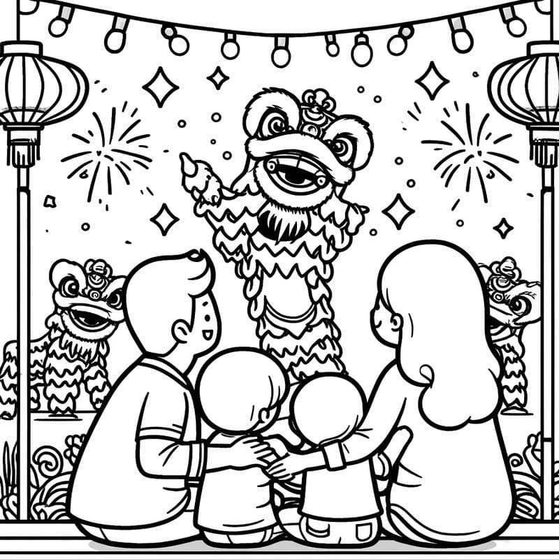 Cho bé rèn kỹ năng với lân tô màu sinh động