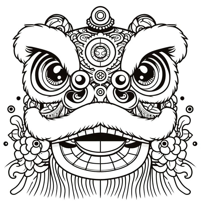 Bé rèn tư duy sắc màu với tranh tô màu lân vui nhộn