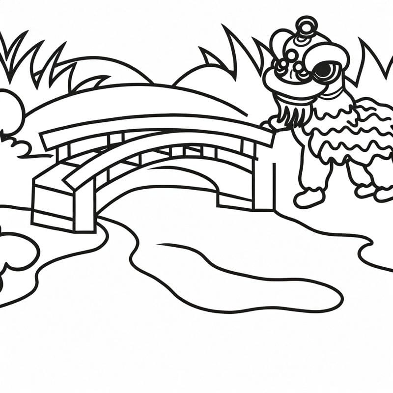 Vui hội trăng rằm với ngày tết trung thu tranh tô màu múa lân