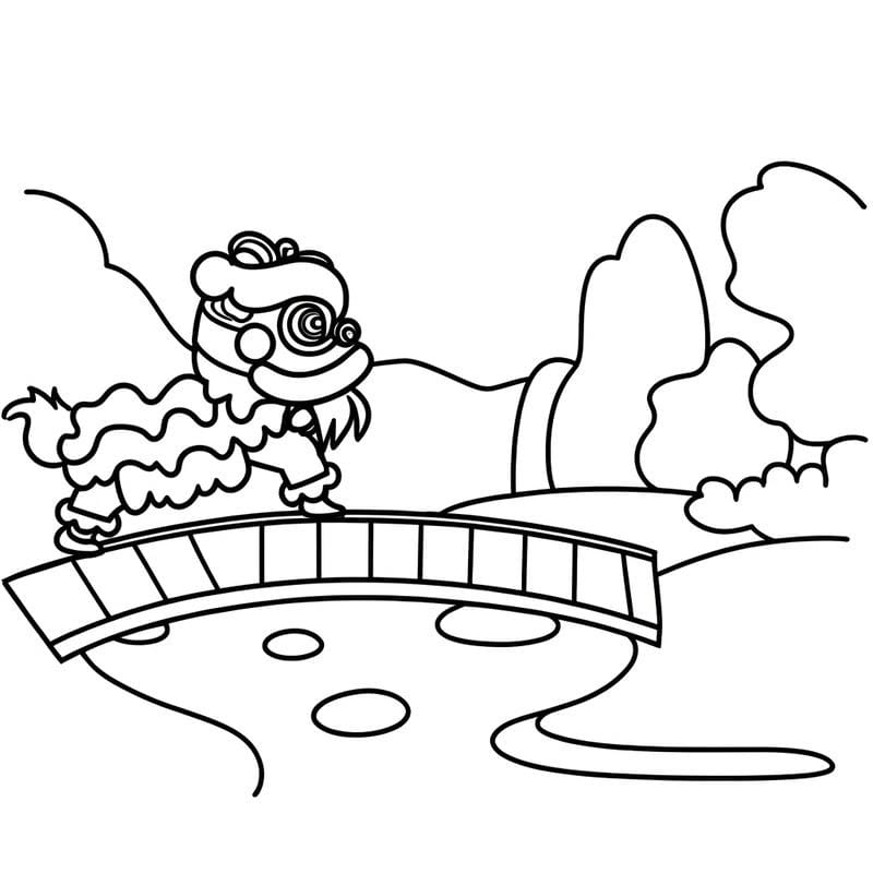 Bé tô màu linh vật con kỳ lân tô màu sinh động