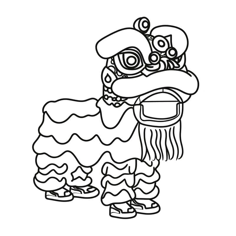 Tải ngay bộ hình tô màu con lân ngộ nghĩnh cho bé