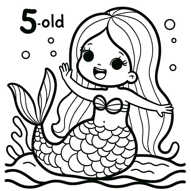 Bộ tô màu nàng tiên cá chibi dễ tải dễ in