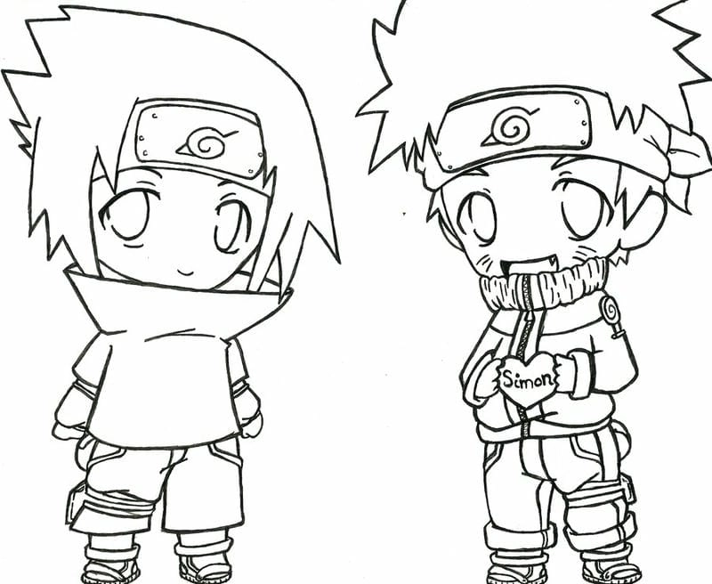 Tải ngay bộ hình tô màu naruto cực dễ thương