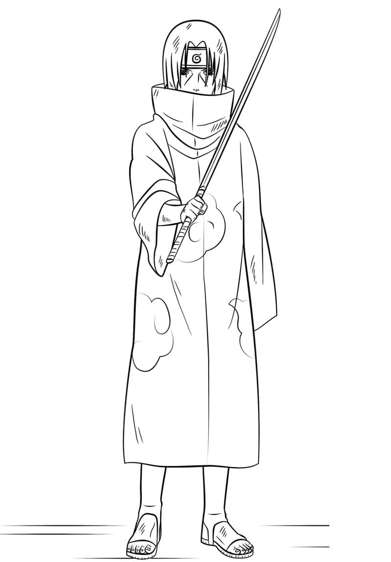Tô nhân vật yêu thích tô màu akatsuki
