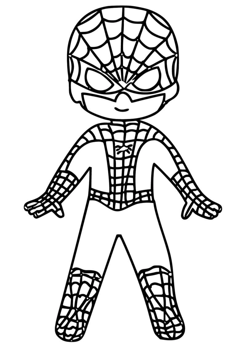 Tải về ngay tranh tô màu người nhện và mẫu tô màu người nhện chibi