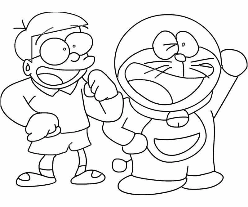 Tổng hợp tranh to màu nobita và xuka cực kỳ đáng yêu