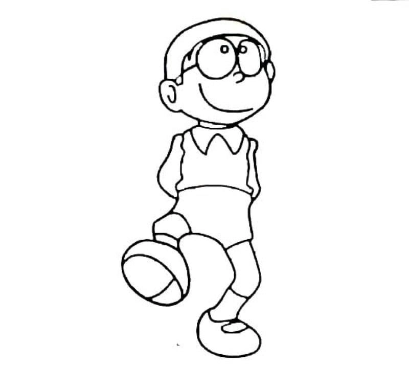 Giúp bé học sáng tạo với tranh tô màu nobita cho bé
